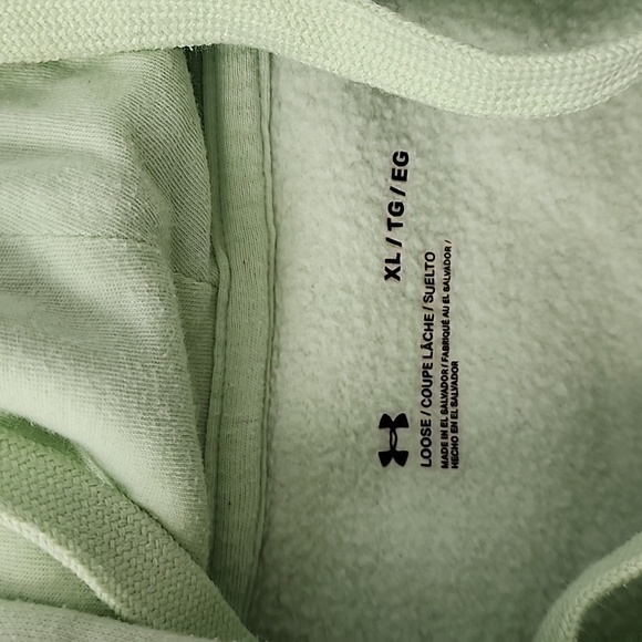 UNDER ARMOUR MEN'S HOODIE SIZE XL ,LIGHT GREEN MINT, PRE-OWNED - Picture 5 of 5